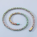 Rainbow iridescent Byzantine chain bracelet in high-quality stainless steel with clasp - Rainbow / 50cm(6mm)