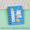 Mini sky blue spiral A7 notebook featuring cute white rabbit and twin-wire binding - Village Hope