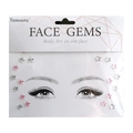 Pink and silver star-shaped face gems on display card for creative makeup - FG4006 Pink Silver Star Style