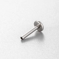 Asta per piercing in acciaio inossidabile argento con base piatta e filettatura interna - 1.2mmx6mm / Argento