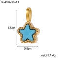 Detail of star-shaped zircon pendant with 1.5cm height and gold-tone metal frame - BP48760B2A3-Sky Blue Star Pendant