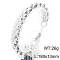 Bracciale a catena in acciaio inossidabile argento per uomo e donna, 26g, 180x13mm - Bracciale / Argento (KB188700-Z)