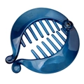 Translucent dark blue banana hair clip with interlocking teeth and metal pivot - Translucent Blue Smooth