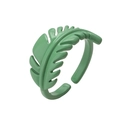 Bague ouverte en forme de feuille verte avec revêtement en émail de style minimaliste - Ouvert Réglable / vert clair