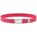 Kids elastic belt with red and white polka dots and silver magnetic buckle - Rose Red Polka Dot