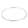 Brazalete abierto de acero inoxidable plateado con acabado de metal cepillado - Gargantilla Abierta (KLJ5754-Z) / Color Acero (KLJ5754-Z)