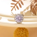 Titanium steel flower stud earring with purple zircon center and sparkling white stones - Gradient Blue-Purple Flower (A214-4#Gradient Blue-Purple)