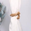 Handwoven beige cotton hemp curtain tieback with a twisted rope design in Nordic style - 22*2cm / Brown Hemp Rope Twist
