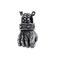 Fist-shaped pendant in vintage silver finish with muscular detail for gym lovers - Vintage Rivet Fist (D0405) / Pendant Only