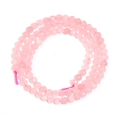 Faceted natural pink crystal beads on pink string for DIY jewelry making and bracelets - Rose Quartz