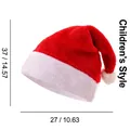 Plush LED Christmas hat for kids in red and white with dimensions 37cm by 27cm - 27*37cm / Red Short Plush (Kids)