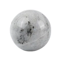 Polished grey natural stone sphere with black spots and unique marble textures - 40mm / White Labradorite
