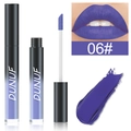 Détail du rouge à lèvres liquide violet mat 06 avec applicateur et essai sur lèvres - Taille 6