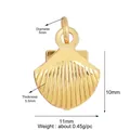 Ciondolo a forma di conchiglia dorata con strisce in rilievo per creazione gioielli - K584766-Gold Shell