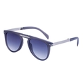 Folding aviator sunglasses featuring matte grey-purple frames and blue gradient lenses - Matte Transparent Gray