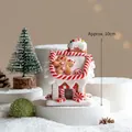 Gingerbread house Christmas ornament with candy details and fake snow, 10cm height - Gingerbread House C