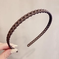 Brown chain-style headband with matte finish and flexible resin material for women - 40# Chain-Matte Black