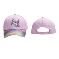 Detailansicht der lila Einhornkappe mit Glitzerschirm und verstellbarem Verschluss - Lila (Einhorn)
