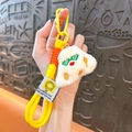 Cute plush food keychain yellow strap bag charm soft cartoon pendant sweet accessories gift key ring - Sandwich
