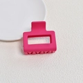 Detailed view of square matte hair claw clip in vibrant rose red with frosted finish - Matte Rose Red Small Square Claw Clip (4#)
