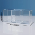 Gedetailleerde maattabel voor de 3-slots acryl make-up kwast organizer met CM en Inch maten - 3-Vaks Transparante Opbergdoos