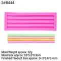 Rosa Silikonform mit 4 Schlitzen für DIY Schokolade, Fondant und lange Kerzenwachsstreifen - 3# Rosa B444