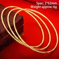 Set of three bohemian golden bangles with textured grooves, size 2 by 62mm - 62mm / Style 4