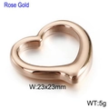 Polished rose gold heart pendant charm in 23x23mm size for DIY jewelry making - Rose Gold Heart Pendant 23mm(KLJ2654-Z)