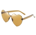 Fashionable heart-shaped oversized sunglasses in translucent amber brown finish - Light Tea