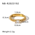 Detail view of 18K gold ring with marquise zircon showing precise weight and dimensions - US 7 / Gold Marquise Stone Style (NB-R2023192)