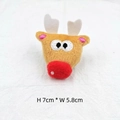 Macro detail of cartoon reindeer plush accessory with 7cm height and soft yellow fabric - Big Nose Reindeer (Open Back)