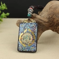 Sequin Green Tara Thangka Nepal Rope Style