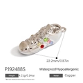 Polished silver shoe charm with colorful rhinestones and water-resistant finish - Silver Rhinestone Sneaker Pendant (PJ92488S)