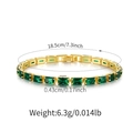 Bohemian gold bracelet with green zircons and measurement specifications of 18.5cm - 18K Gold / Gold-Green Tennis Style (KB0774-3)