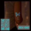 Luminous temporary tattoos with white butterfly and flower patterns, model JSN-007 - JSN-007 (Luminous Butterfly Flower)