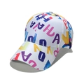 White baseball cap for women with colorful letter prints and a curved visor sun protection - M(56-60cm) / White