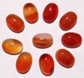 Oval 10x14mm red and orange natural agate stones for jewelry inlay and DIY crafts - Red Agate
