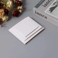 Set of minimalist white cardboard packaging sleeves for PE film jewelry boxes - 9x9x2cm / White Cardboard Sleeve