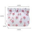 Mini peach print makeup pouch in white fabric with 13x13cm size specifications - Drawstring Style / Small Apple