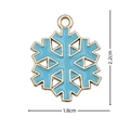 Light blue snowflake pendant charm with gold edges and size markings for DIY jewelry - 2396 Blue Gold Snowflake