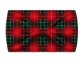 Elastic wide headband featuring red and green plaid tartan pattern for yoga and sports - L12-Red Black Tartan