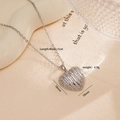 Silver-plated heart pendant necklace with shimmering zircon stones and adjustable chain - Silver Pave Rhinestone Heart Style