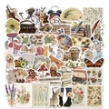 50pcs vintage Cottagecore aesthetic stickers for DIY journal, laptop and waterproof decor - Style 1 (50Pcs)