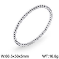 Polished silver bamboo link bracelet in 18K gold plated stainless steel, 16.8g - Steel (KB171031-KFC)
