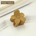 Minimalist mustard yellow flower hair claw clip with a matte finish for women - 4*3.5*3.6 / Earthy Yellow
