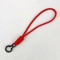 Porte-clés dragonne en paracorde rouge tressée à la main avec mousqueton en métal noir - Style Long / Rouge