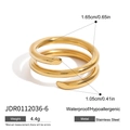 Golden double-layer spiral stainless steel ring with a smooth polished finish - Gold Double Layer Winding