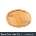 Natural round bamboo coaster tray for succulent pots with wood grain texture 8.5cm - Outer Diameter: 8.5cm; Inner Diameter: 7.5cm
