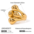 Lava style gold plated stainless steel ring with chunky liquid metal texture - Liquid Lava Art Style