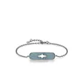 Pulsera de plata S925 con pieza central de estrella de turquesa y acabado negro mate - Estilo Rectangular de Estrella (RHB1965)